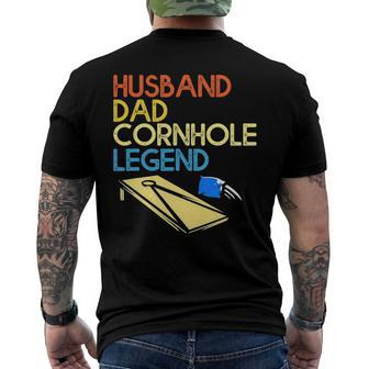 Mens Husband Dad Cornhole Legend Men's Crewneck Short Sleeve Back Print T-shirt