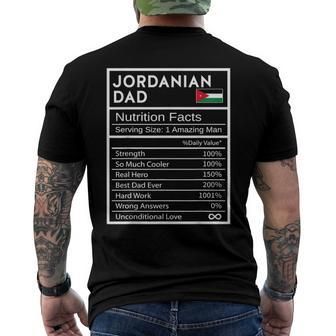 Mens Jordanian Dad Nutrition Facts National Pride Gift For Dad Men's Crewneck Short Sleeve Back Print T-shirt | Mazezy AU
