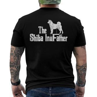 Mens Shiba Inu Dog Fathers Day Funny Doxie Dog Puppy Daddy Men's Crewneck Short Sleeve Back Print T-shirt | Mazezy AU