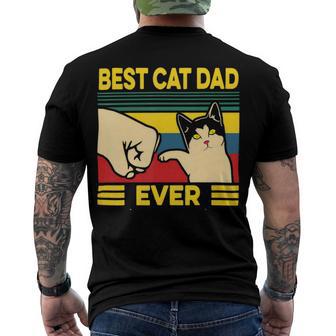 Mens Vintage Best Cat Dad Ever Bump Fit 240 Shirt Men's Crewneck Short Sleeve Back Print T-shirt | Favorety