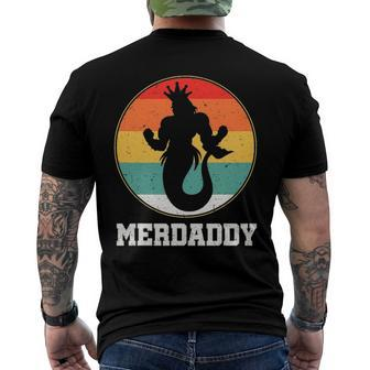 Merdaddy Security Merman Mermaid Daddy Fish Fathers Day Men's Back Print T-shirt | Mazezy