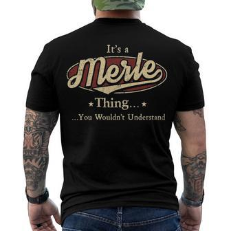 Merle Name Print T Shirts Shirts With Name Merle Men's T-Shirt Back Print - Seseable