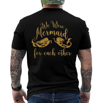 We Were Mermaid For Each Other Big Little Men's Back Print T-shirt | Mazezy