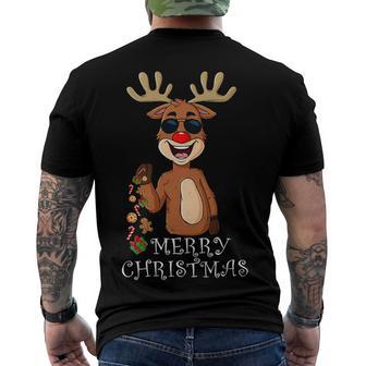 Merry Christmas Reindeer Funny Family 884 Shirt Men's Crewneck Short Sleeve Back Print T-shirt | Favorety CA