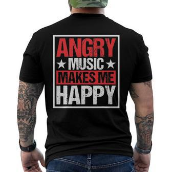 Metal Lovers Heavy Metal Fans Angry Music Makes Me Happy Men's Back Print T-shirt | Mazezy