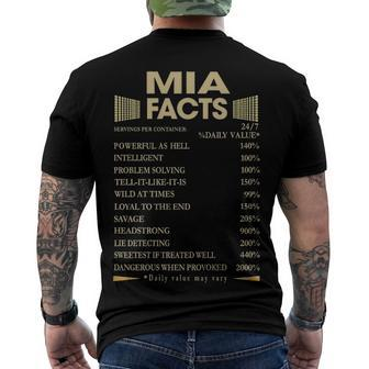 Mia Name Mia Facts Men's T-Shirt Back Print - Seseable
