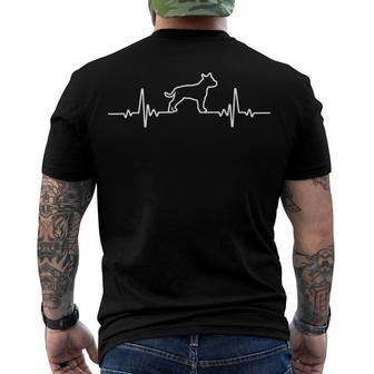 Minimalist Heartbeat American Staffordshire Terrier Men's Crewneck Short Sleeve Back Print T-shirt | Favorety