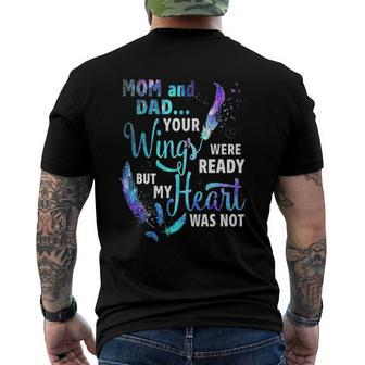 Mom And Dad Your Wings Were Ready But My Heart Was Not Men's Back Print T-shirt | Mazezy