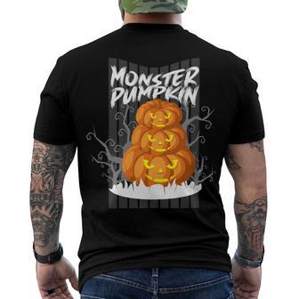 Monster Pumpkin Men's Crewneck Short Sleeve Back Print T-shirt | Favorety