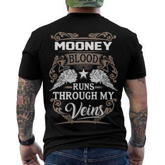 Mooney Name Mooney Blood Runs Throuh My Veins Men's T-Shirt Back Print - Seseable