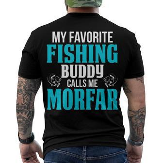 Morfar Grandpa Fishing My Favorite Fishing Buddy Calls Me Morfar Men's T-Shirt Back Print - Seseable