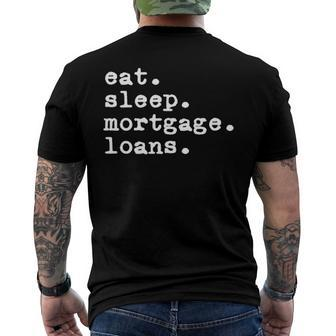 Mortgage Loan Processor Loan Officer Life Routine Broker Men's Back Print T-shirt | Mazezy
