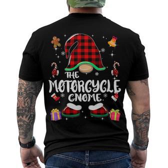 Motorcycle Gnome Buffalo Plaid Red 460 Shirt Men's Crewneck Short Sleeve Back Print T-shirt | Favorety