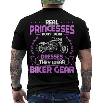 Motorcycle Real Princesses Wear Biker 483 Shirt Men's Crewneck Short Sleeve Back Print T-shirt | Favorety