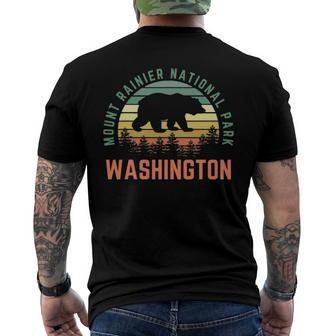 Mount Rainier National Park Washington Bear Nature Outdoors Men's Back Print T-shirt | Mazezy