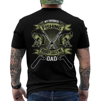 My Favorite Fishing Buddy Calls Me Dad Fishing Father Men's Crewneck Short Sleeve Back Print T-shirt - Monsterry UK