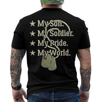 My Son Is A Soldier Hero Proud 707 Shirt Men's Crewneck Short Sleeve Back Print T-shirt | Favorety AU