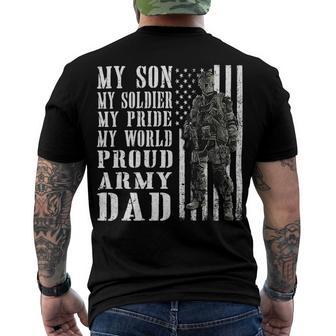 My Son Is Soldier Proud Military Dad 704 Shirt Men's Crewneck Short Sleeve Back Print T-shirt | Favorety