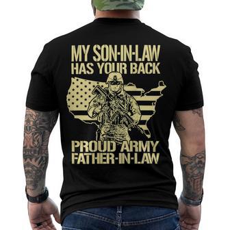 My Soninlaw Has Your Back Proud Army 688 Shirt Men's Crewneck Short Sleeve Back Print T-shirt | Favorety