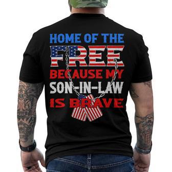 My Soninlaw Is Brave Home Of The Free 687 Shirt Men's Crewneck Short Sleeve Back Print T-shirt | Favorety