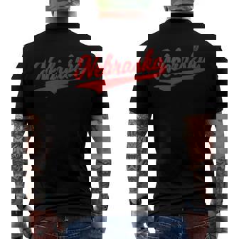 Nebraska Sports Varsity Script Vintage Retro Jersey Men's Back Print T-shirt | Mazezy