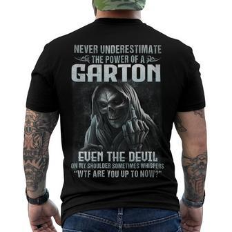 Never Underestimate The Power Of An Garton Even The Devil Men's Crewneck Short Sleeve Back Print T-shirt - Seseable