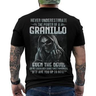 Never Underestimate The Power Of An Granillo Even The Devil V7 Men's Crewneck Short Sleeve Back Print T-shirt - Seseable