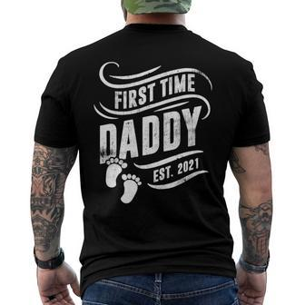 Mens New Dad Announcement First Time Daddy 2021 Ver2 Men's Back Print T-shirt | Mazezy