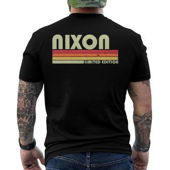Nixon Name Personalized Retro Vintage Birthday Men's Back Print T-shirt | Mazezy