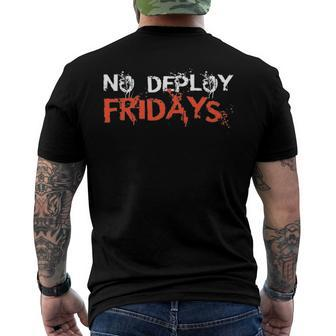 No Deploy Fridays It Men's Back Print T-shirt | Mazezy