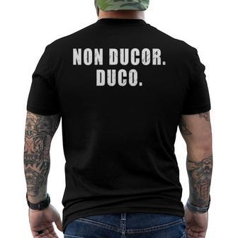 Non Ducor Duco Latin Phrase Meaning I Am Not Led I Lead Men's Back Print T-shirt | Mazezy