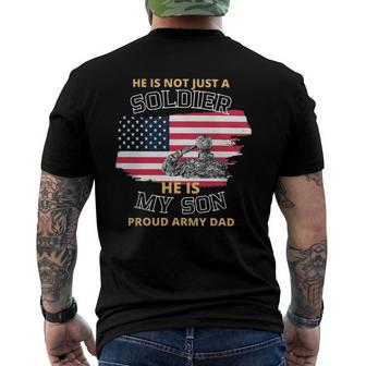 He Is Not Just A Soldier He Is My Son Men's Back Print T-shirt | Mazezy
