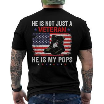 He Is Not Just A Veteran My Pops Veterans Day Patriotic Men's Back Print T-shirt | Mazezy