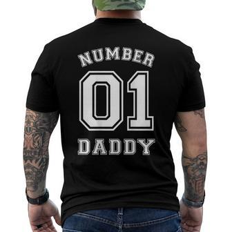 Number 1 Dad Jersey Style For Fathers Day Men's Back Print T-shirt | Mazezy CA