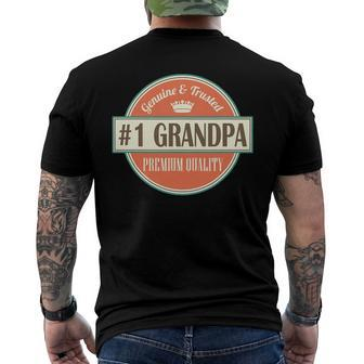 Mens Number 1 Grandpa 1 Grandfather Fathers Day Men's Back Print T-shirt | Mazezy