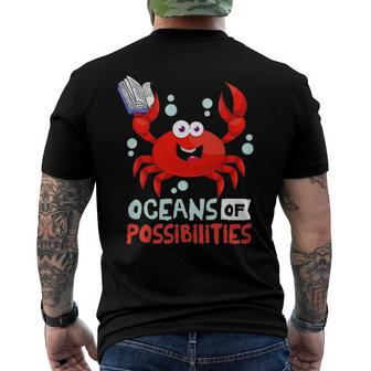 Oceans Of Possibilities Summer Reading 2022Crab Men's Crewneck Short Sleeve Back Print T-shirt | Mazezy