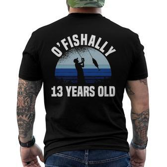 Ofishally 13 Years Old Fisherman 13Th Birthday Fishing Men's Back Print T-shirt | Mazezy AU