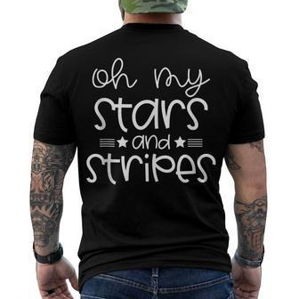 Oh My Stars And Stripes Fourth Of July For Women Kids Men's T-shirt Back Print - Seseable