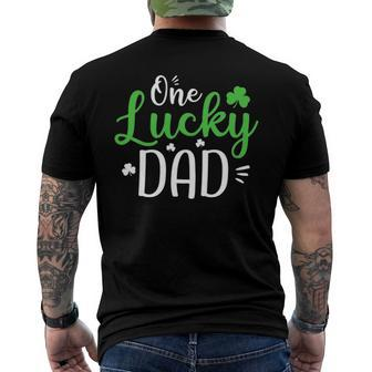 One Lucky Dad St Patricks Day Daddy Men's Back Print T-shirt | Mazezy