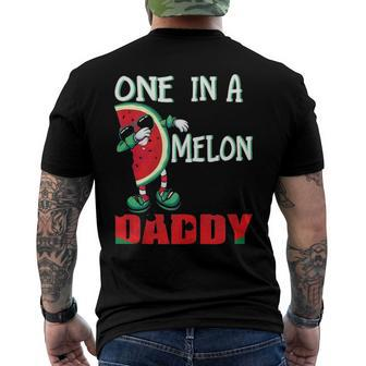 One In A Melon Daddy Dabbing Watermelon Men's Back Print T-shirt | Mazezy