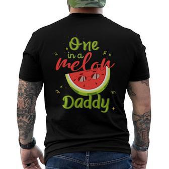 One In A Melon Daddy Watermelon Family Matching Men Men's Back Print T-shirt | Mazezy
