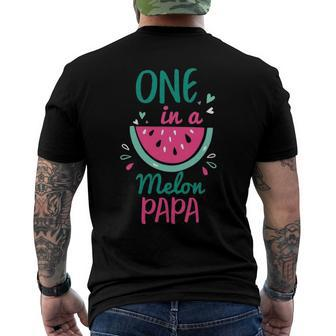 One In A Melon Papa Watermelon Family Matching Men's Back Print T-shirt | Mazezy