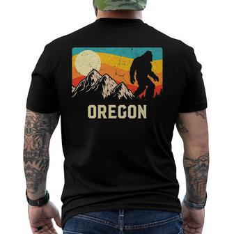 Oregon Bigfoot Sasquatch Mountains Retro Hiking Men's Back Print T-shirt | Mazezy