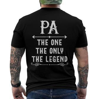 Pa The One The Only The Legend Fathers Day For Pa Men's Back Print T-shirt | Mazezy