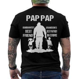 Pap Pap Grandpa Pap Pap Best Friend Best Partner In Crime V2 Men's T-Shirt Back Print - Seseable