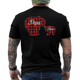 Papa Bear S Buffalo Plaid Christmas Men's Back Print T-shirt | Mazezy AU