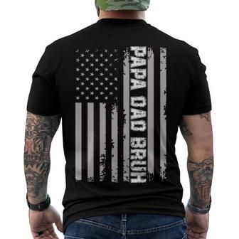 Papa Dad Bruh Fathers Day 4Th Of July Us Flag Vintage 2022 Men's T-shirt Back Print - Seseable