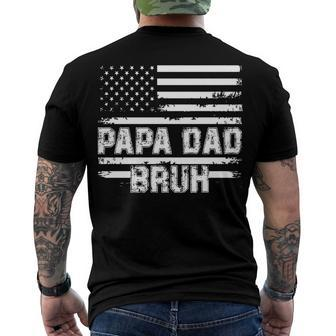 Papa Dad Bruh Fathers Day 4Th Of July Us Flag Vintage 2022 Men's T-shirt Back Print - Seseable
