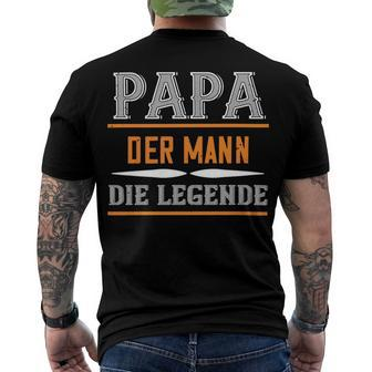 Papa Der Mann Die Legende Fathers Day Gift Men's Crewneck Short Sleeve Back Print T-shirt - Monsterry