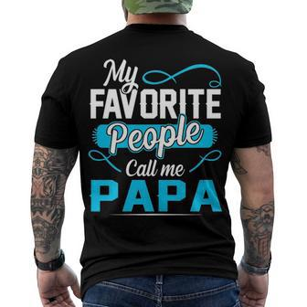 Papa Grandpa My Favorite People Call Me Papa V2 Men's T-Shirt Back Print - Seseable